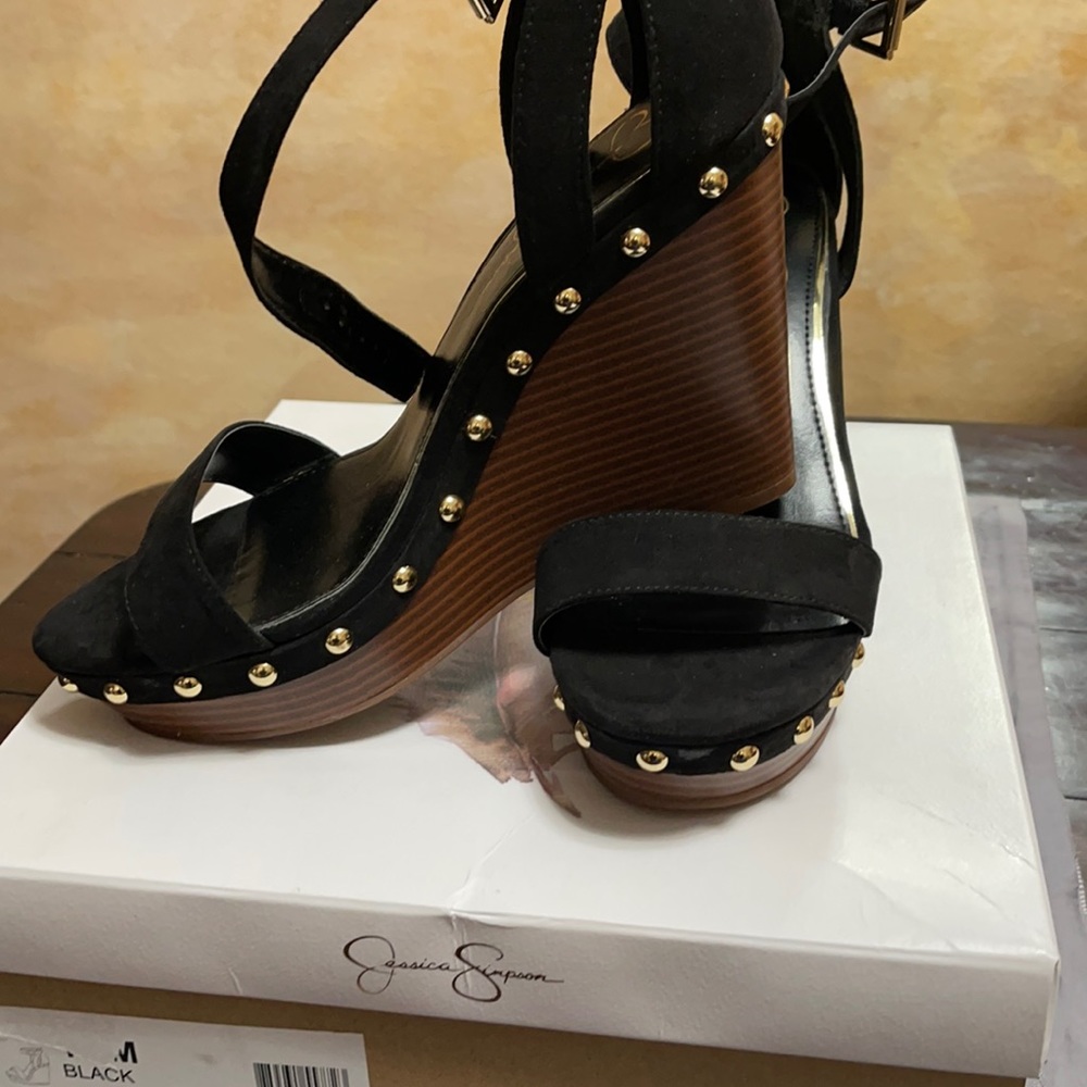 Jessica Simpson Black Jaylow wedge